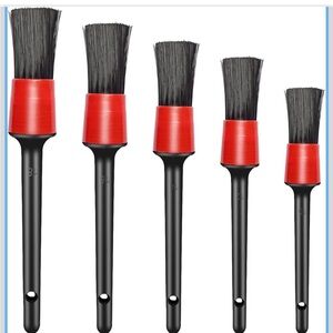 Car Detailing Brush Set - Black and Red